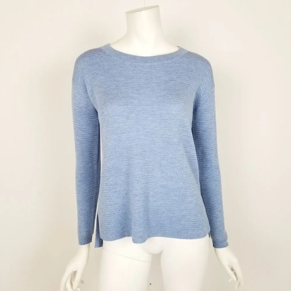 J. Crew Blue Merino Wool Swing Pullover Sweater